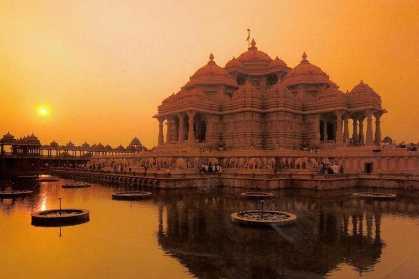 Sunset View of Akasardham Temple