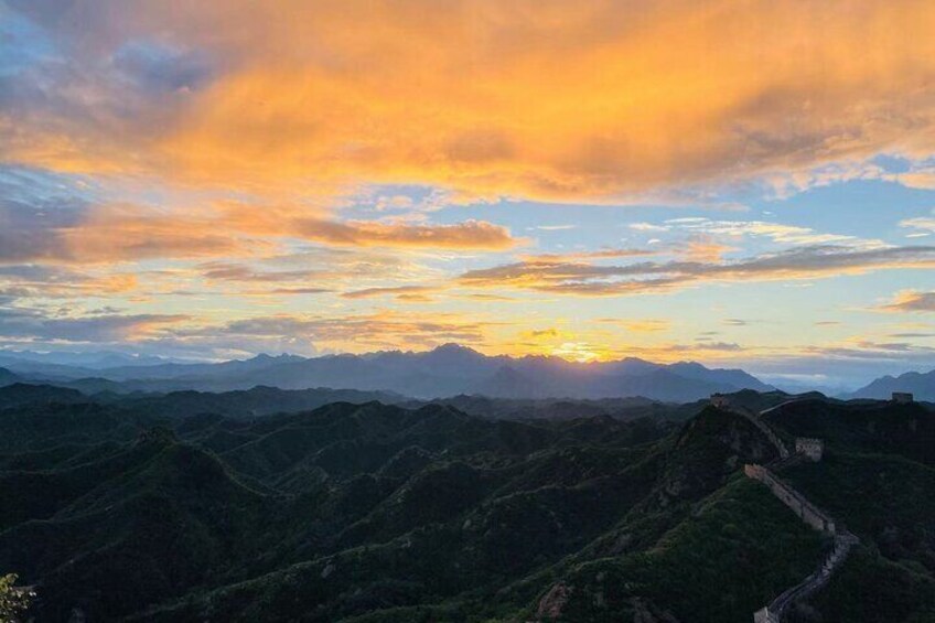 sunset at Jinshanling Great Wall