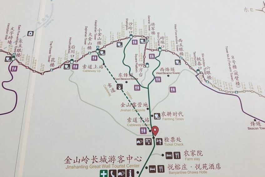 Jinshanling Great Wall map