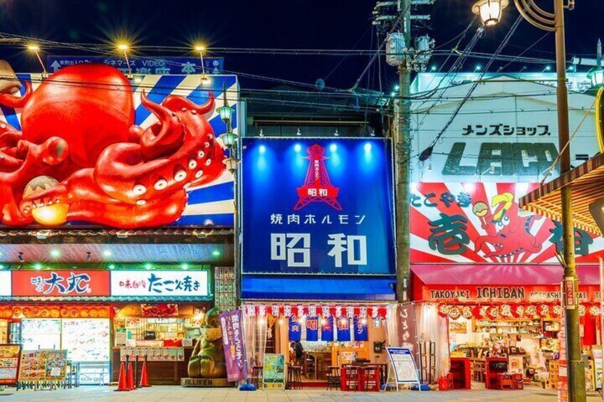 Osaka Local Foodie Walking Tour in Dotonbori and Shinsekai