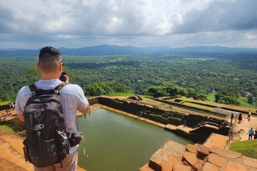 Our Guest Enjoying the View from Sigiriya Rock