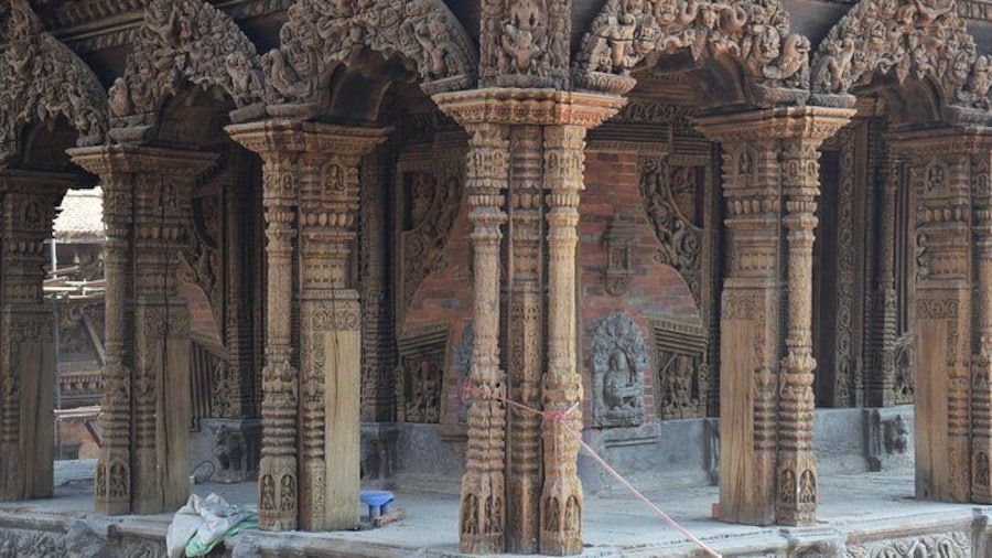 Pillar art at Temple in Patan.