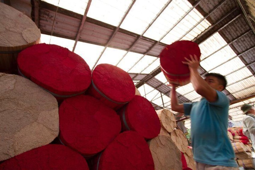 Man storing incense sticks