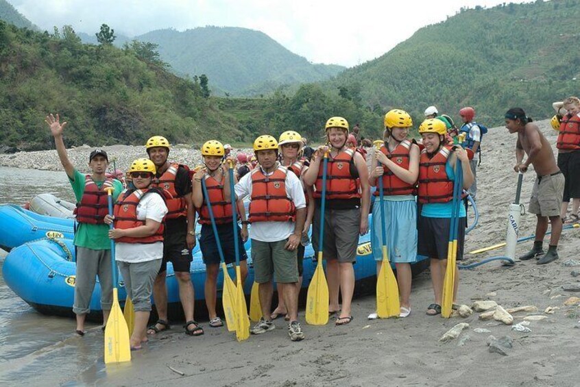 Before rafting starts.