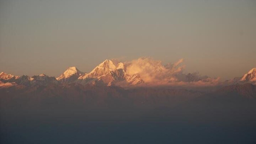 View of Mountain during the sunrise from Nagarkot.