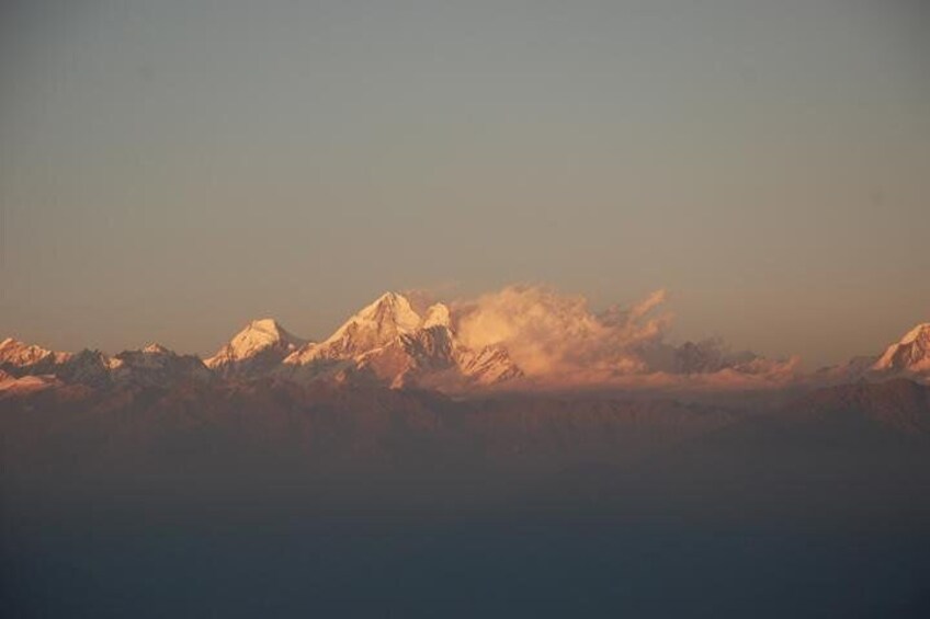 View of Mountain during the sunrise from Nagarkot.