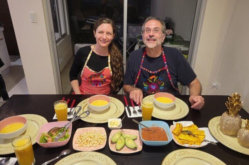 Ready to enjoy our home made meal