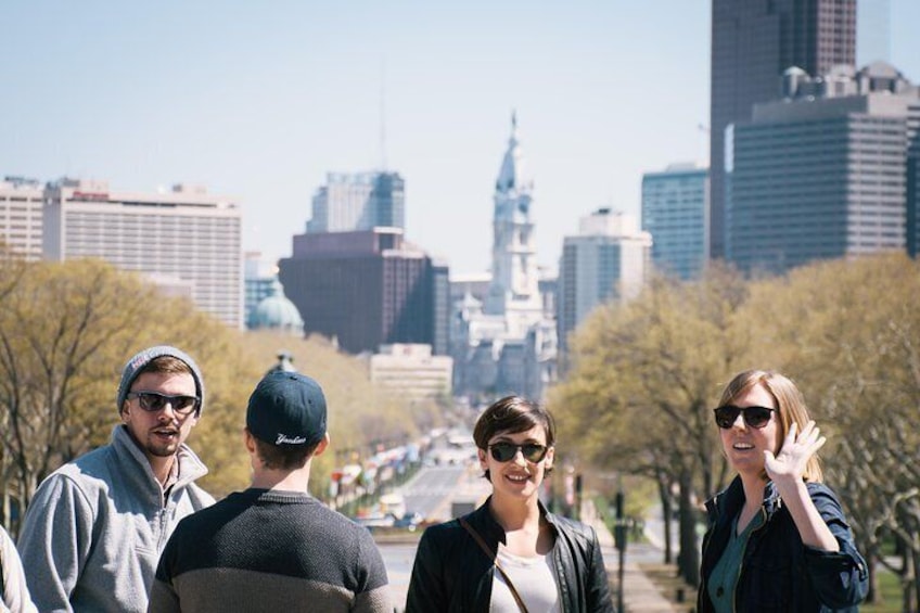 View of the city from the top of the Rocky steps.