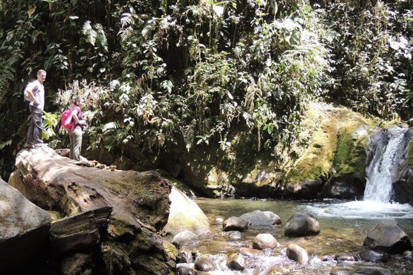 Exploring the waterfalls.