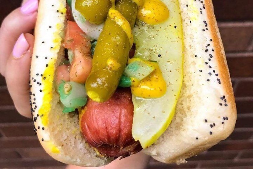 Chicago style hot dog