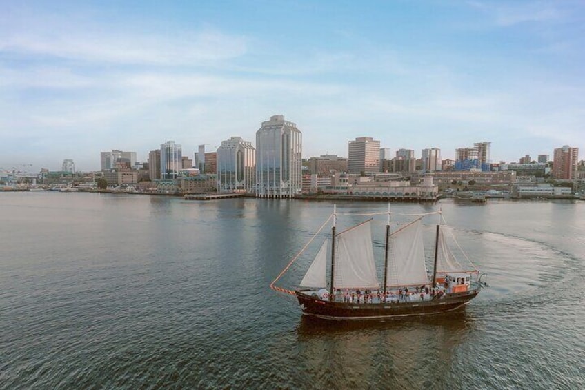 Tall Ship Silva cruises by the Halifax Waterfront