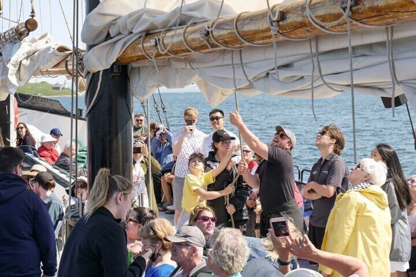 Raising the Sails on the Tall Ship Silva