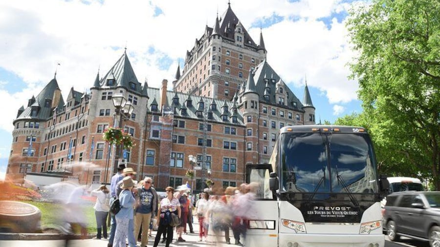 Chateau Frontenac and Place d'Armes, the departure location