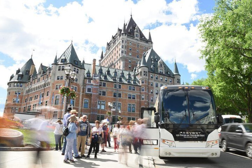 Chateau Frontenac and Place d'Armes, the departure location