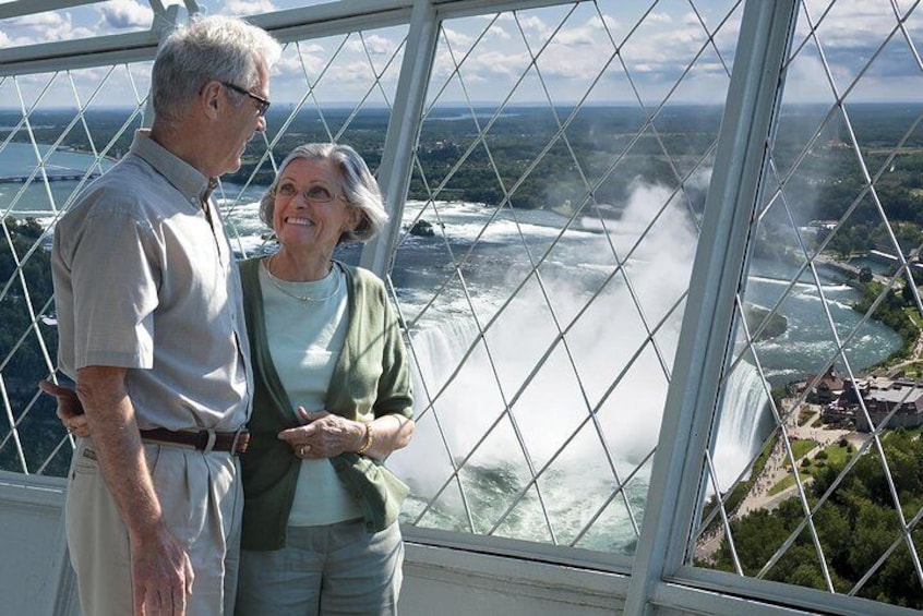 See the falls from the outdoor deck