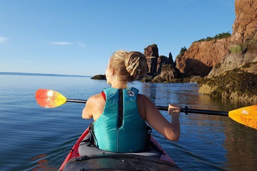 The evening glow and the colourful Cliffs of Fundy