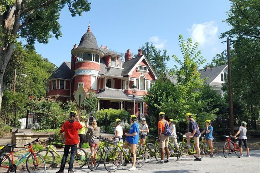 Enjoying the beautiful Victorian architecture in historic Inman Park.