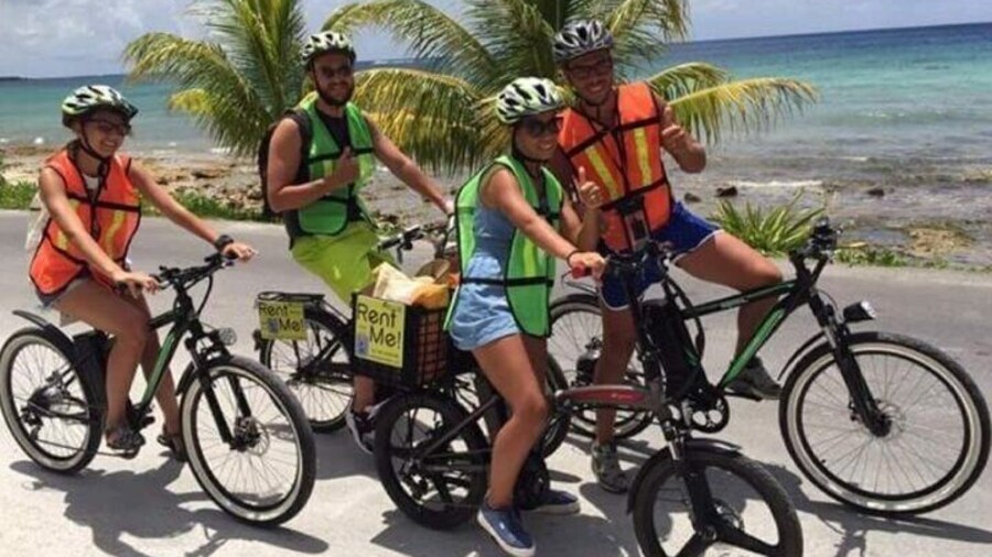 Group ride around the beach