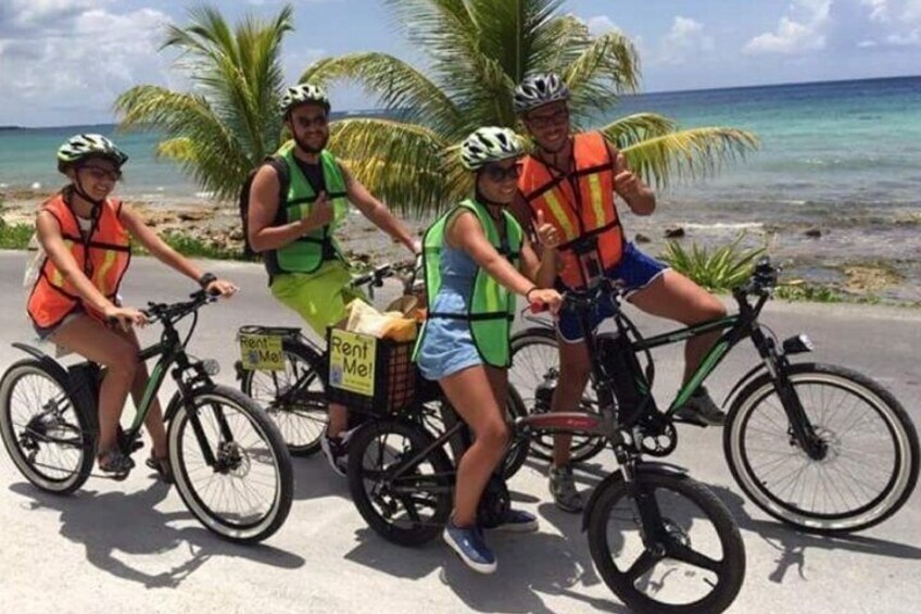 Group ride around the beach