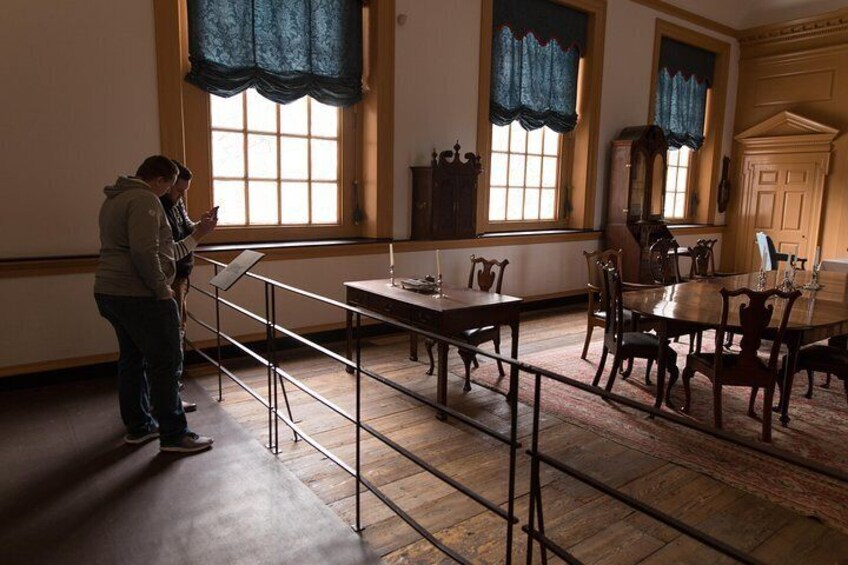 Travelers learn about American history and the signing of the Constitution during a visit to Independence Hall in Philadelphia.