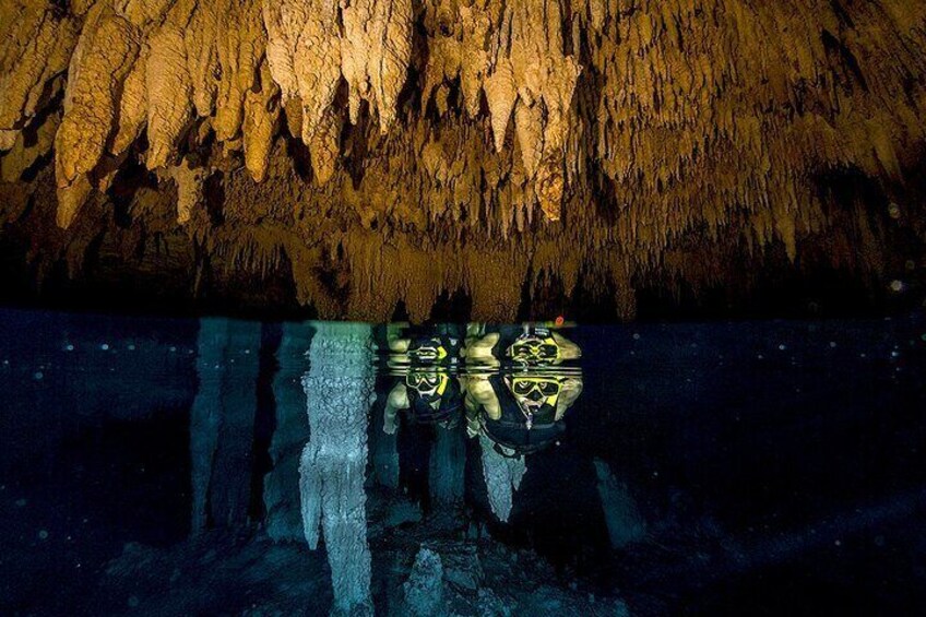 snorkel in the Nohoch cenote one of the longest underground rivers