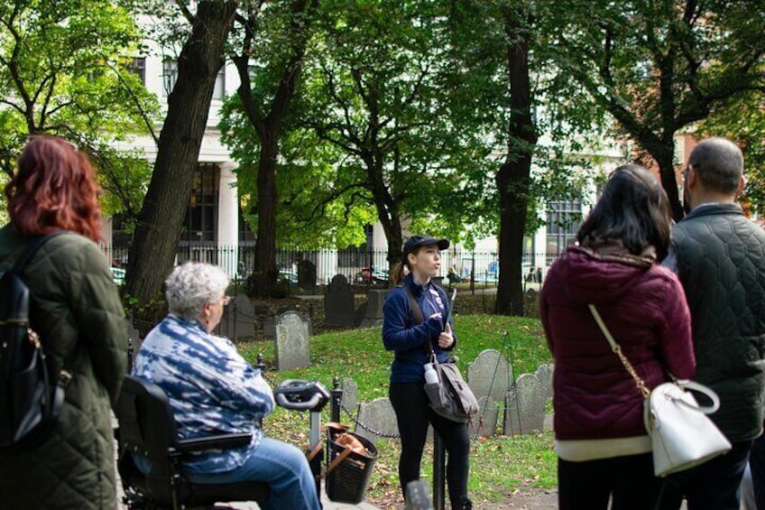 Enjoy a small-group experience in Boston's famous Granary Burying Ground (1660)