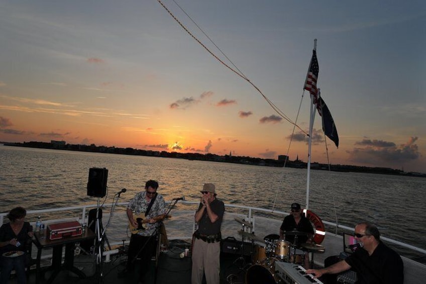 Sunset behind the band