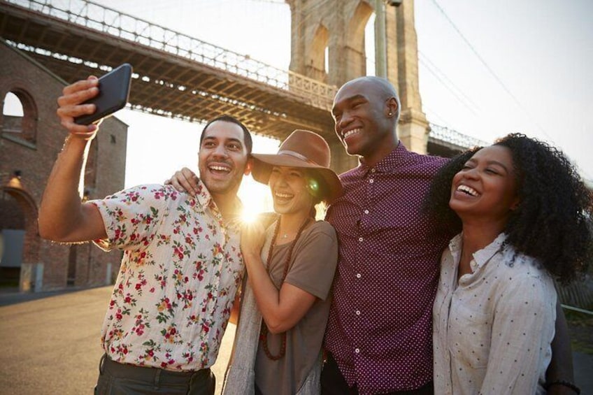 Getting a selfie in DUMBO