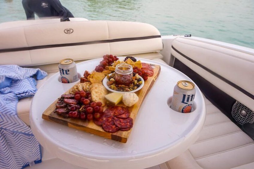 A charcuterie board being enjoyed at Starfish Point