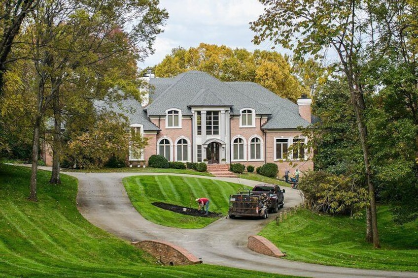 Gardeners keep the lawns of this stars home perfectly manicured, Nashville, Tenessee.