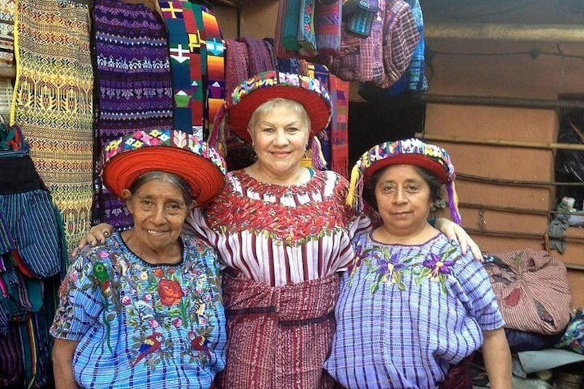 Visitor wearing Mayan Typical Costumes