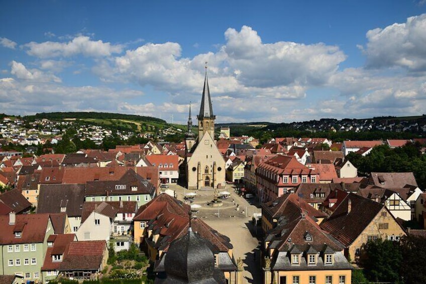 Weikersheim Marktplatz, aus der Luft