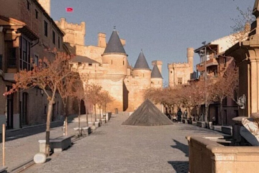 Two winerie visits with tasting, and the royal castle of Olite.