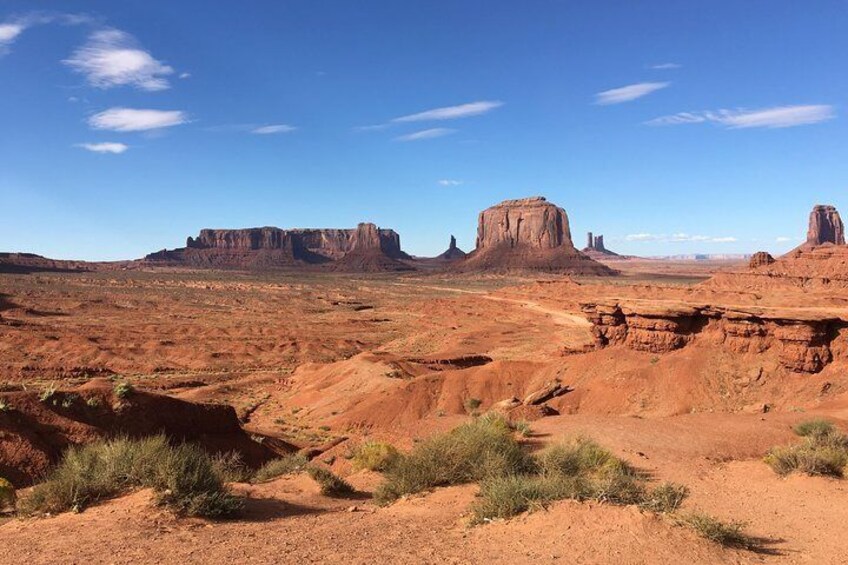 Johns ford point. the third stop during each tour of Monument valley and is famous for its scenery.