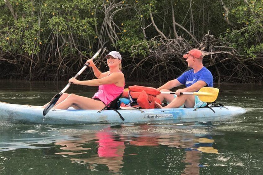 Happy kayakers
