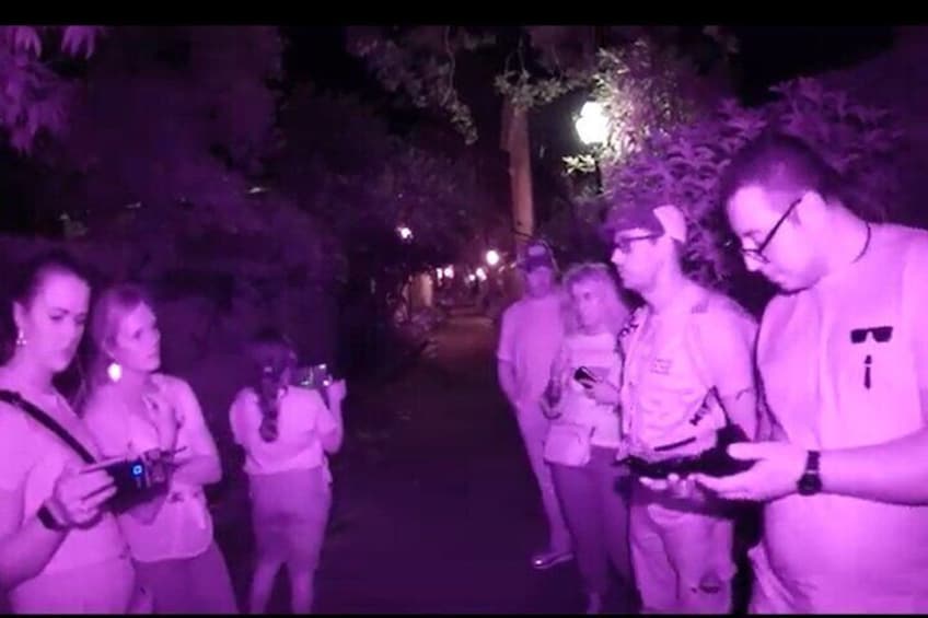 Infrared Camera searching for orbs in Philadelphia Alley.