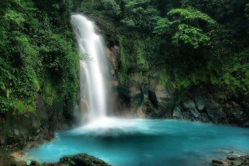 Light blue waterfall