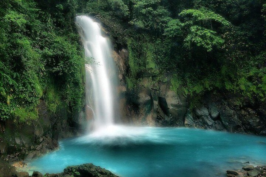 Light blue waterfall