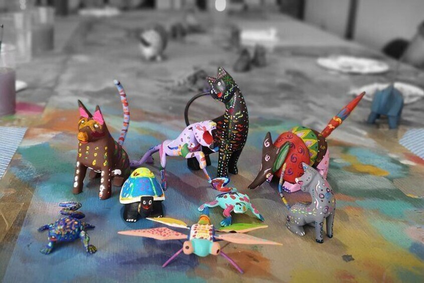 Half-Day Alebrijes Carving and Painting Workshop in San Martin from Oaxaca