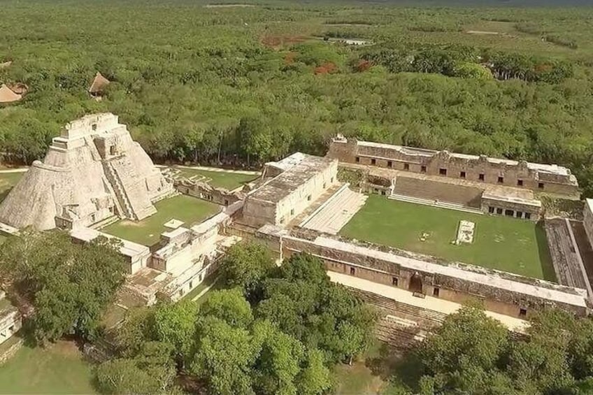 Aereal view of Uxmal Ruins