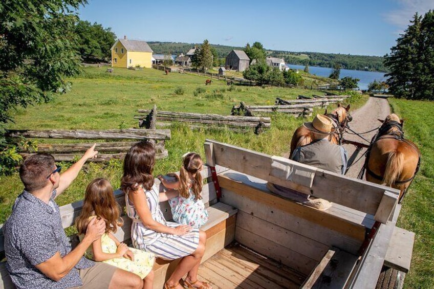 Hop on a horse & wagon ride.