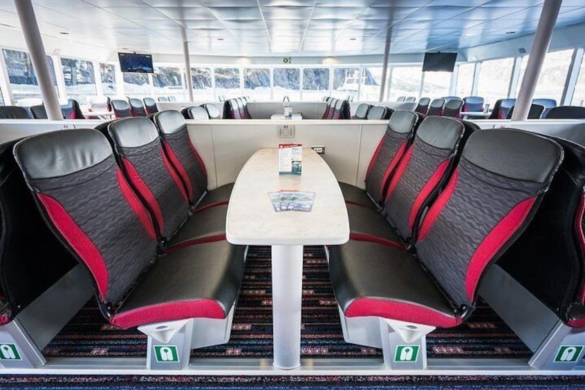 Modern style and comfortable seating - Phillips Cruises & Tours, LLC