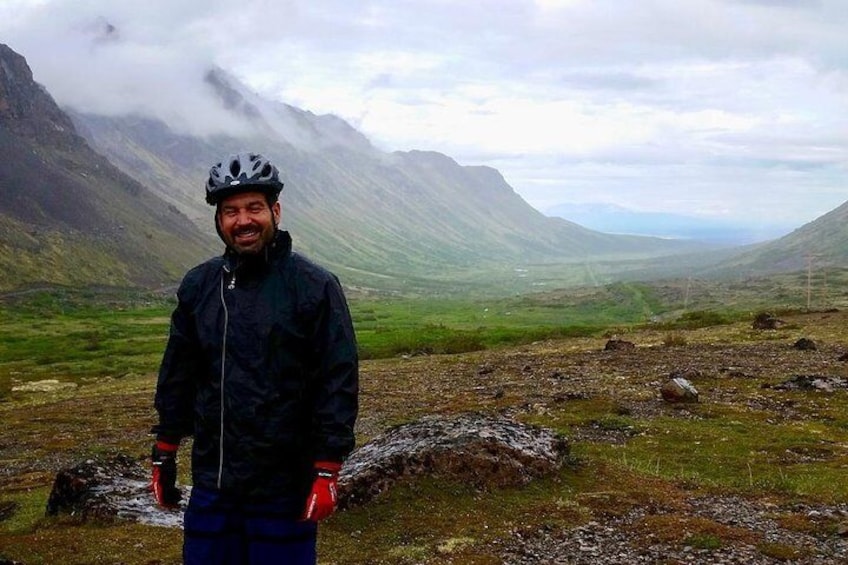 Enjoying the Chugach State Park views