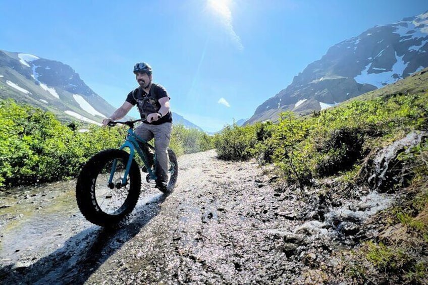 A little water is no match for a fat tire bike!