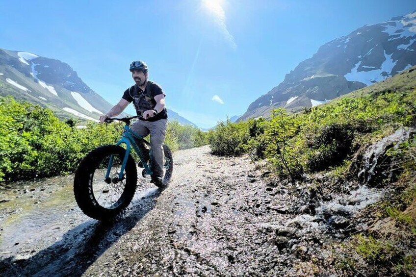 A little water is no match for a fat tire bike!