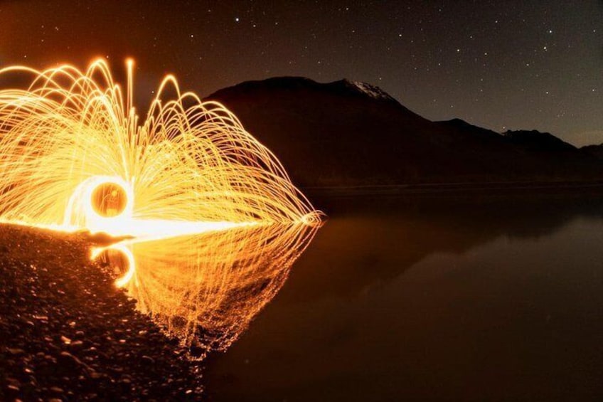 Fun with sparks at night