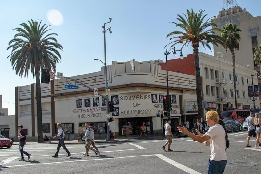 Souvenir shops along Hollywood Boulevard offer a fancy variety of memorabilia and other knick-knacks.