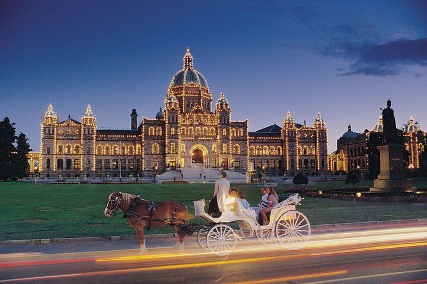 Legislature building at night