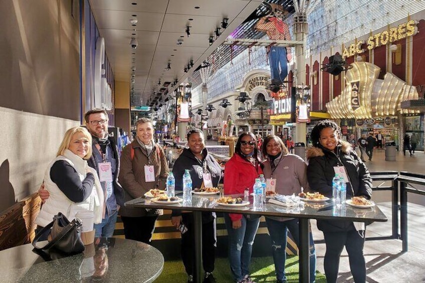 Eating under the Fremont Street Experience