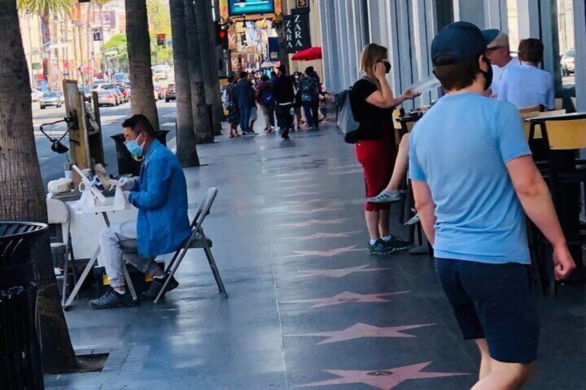 The Walk of Fame on Hollywood Blvd!